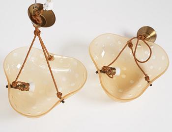 Swedish Modern, a pair of ceiling lamps, 1930s-1940s.