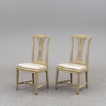 A pair of late 18th century Gustavian chairs, Stockholm.