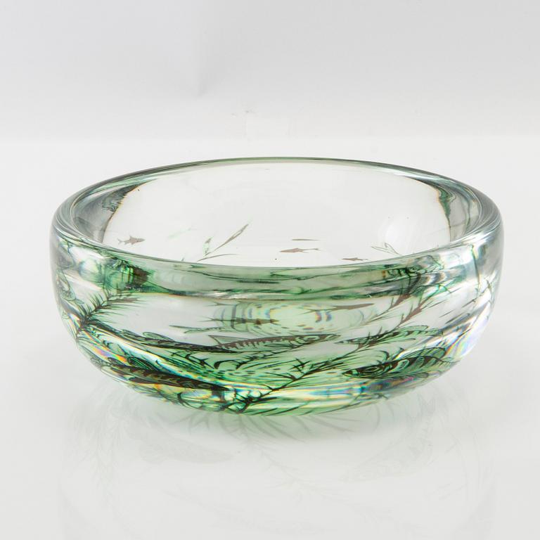 Edward Hald, a "Fish graal" glass bowl, Orrefors.