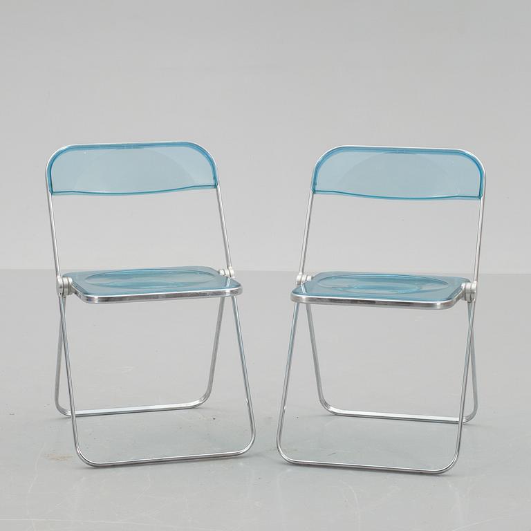 STOLAR, 2 st, "Plia", Giancarlo Piretti för Castelli, Italien, 1970/80-tal.