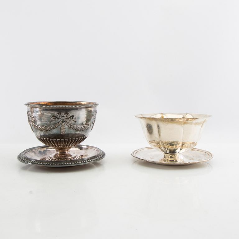 Sauce bowls 4 pcs, silver-plated, first half of the 20th century.