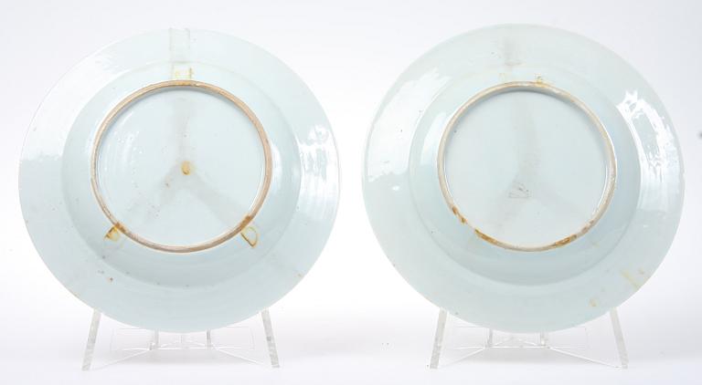 TALLRIKAR 4 + 1, porslin, Kina, 1700-tal.