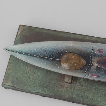 a glass object for Kosta Boda, unique, signed and numbered.