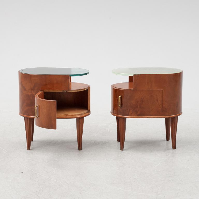 Axel Larsson, presumably, a pair of bedside tables, Svenska Möbelfabrikerna, Bodafors, 1940s.