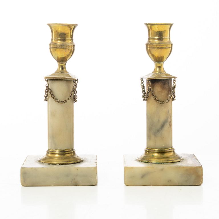 Candelabras, a pair, late Gustavian, circa 1800.