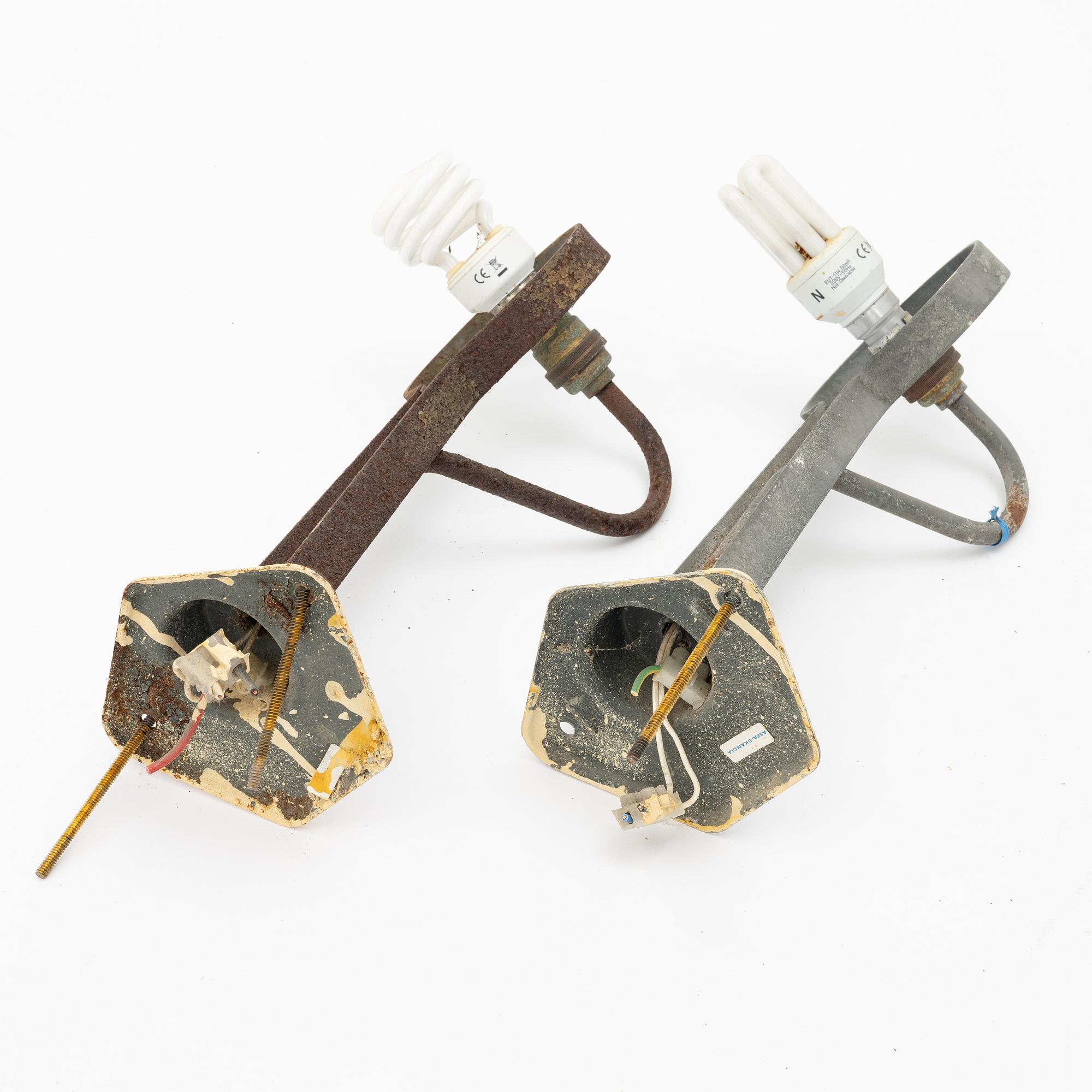 Vägglampor, ett par, Swedish Modern, ASEA, 1900-talets mitt.