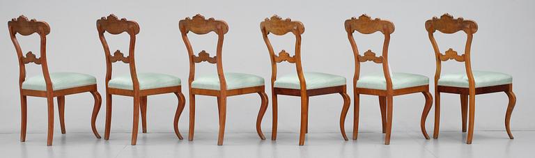 STOLAR, 6 st, senempire/nyrokoko, 1800-talets mitt.