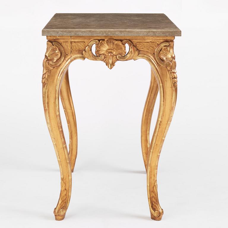 A Swedish rococo-style giltwood table, Stockholm, 19th century.