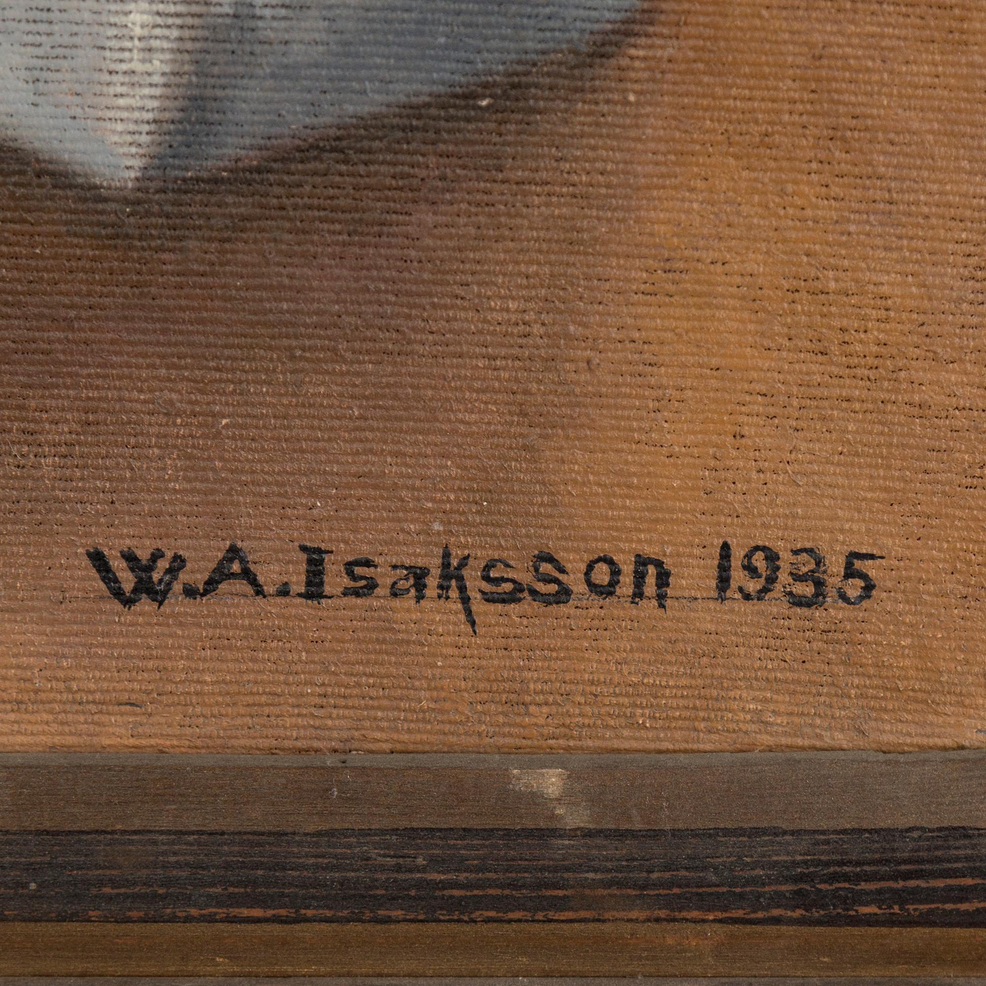 OKÄND KONSTNÄR 1800/1900-TAL, olja på duk signerad WA Isaksson och ...