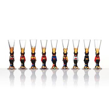 glasservis "Nobel", "Rainbow", "Aida" 47 delar, Orrefors.