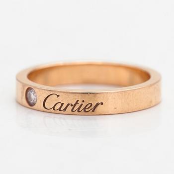 Cartier, sormus, 18K ruusukultaa ja timantti n. 0.02 ct.