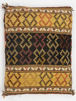 A 19th century carriage cushion, flat weave, ca Herrestad district, Scania.