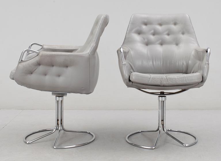 FÅTÖLJER, ett par, "Milton", Bruno Mathsson, DUX, 1900-talets slut.