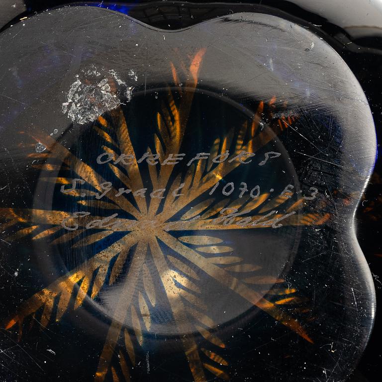 Edward Hald, vas, glas, slipgraal, Orrefors 1973.