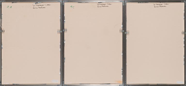 Jo Niemeyer, a set of three serigraphs, signed and dated -82, numbered 52-53/60.
