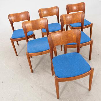 Niels Koefoed, stolar, 6 st, modell 177 Hornslet Danmark, 1960-tal.