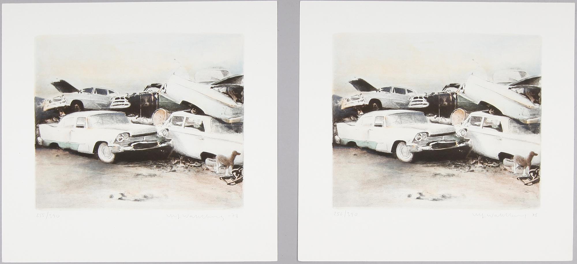 ULF WAHLBERG, 2 st, färglitografier, signerade och daterade -78.