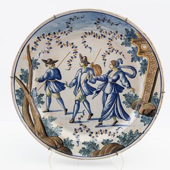 Fat, ceramic, Majolica, Savona, Italy, 18th century.