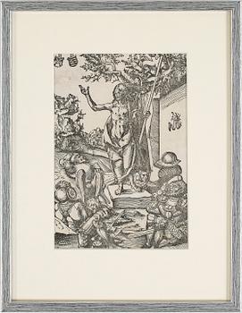 Lucas Cranach d.ä. · LUCAS CRANACH D.Ä., träsnitt, avdrag troligen 1500-tal. Samlarstämpel a tergo.