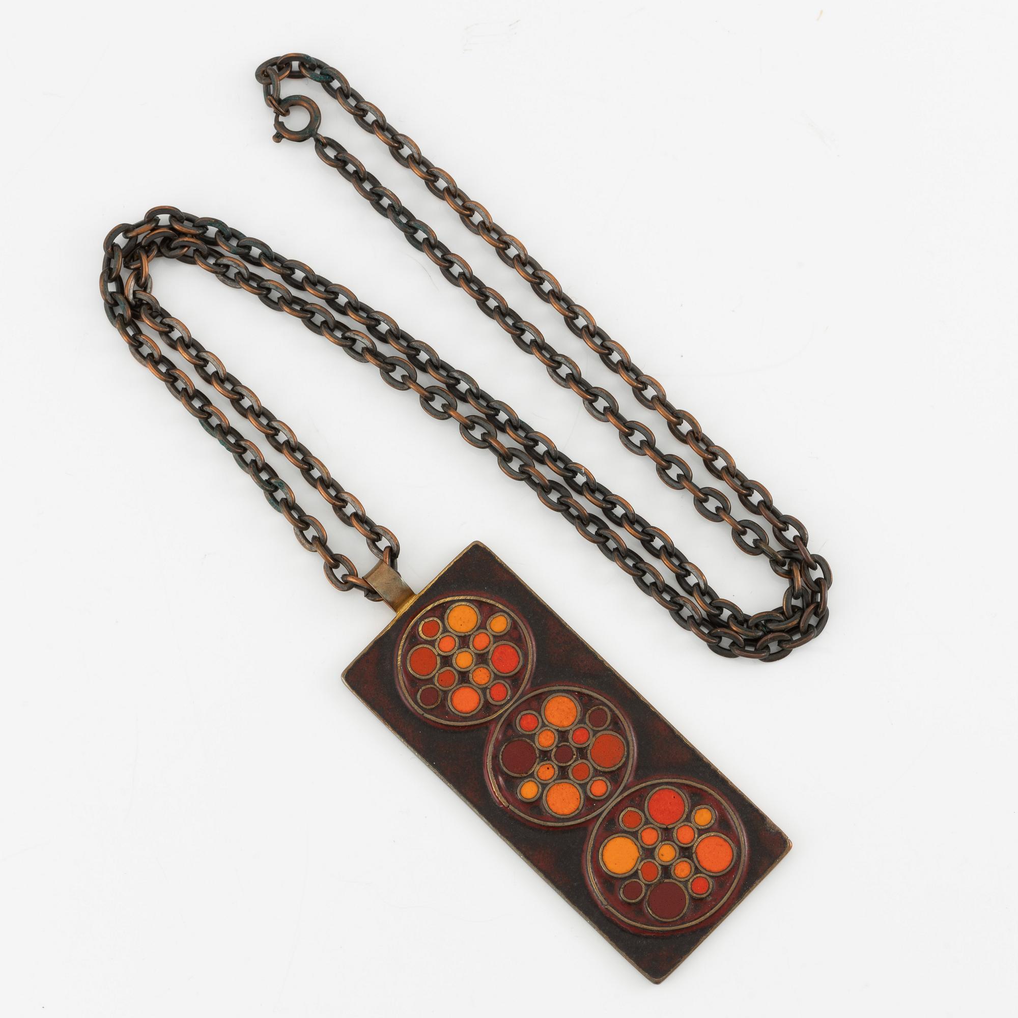 Eva Hidström, collier, brons med emalj, Finland.