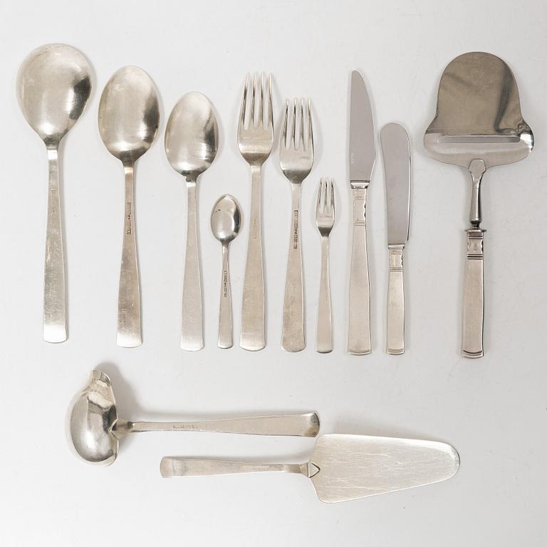 Jacob Ängman, A Swedish silver cutlery set, "Rosenholm", GAB, Stockholm and Eskilstuna, including year mark 1981 (56 pieces).