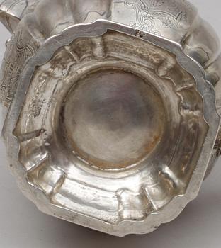 KAFFEKANNA, silver, rokokostil.