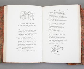 BÖCKER, 3 vol, "Fredmans epistlar" resp "Fredmans sånger" samt "Musiken till Epistlar resp sånger", Carl Michael Bellman.