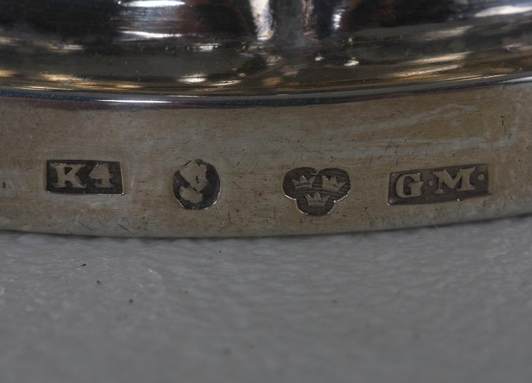GRÄDDKANNA, silver. Gustaf Möllenborg, Stockholm, 1840.
