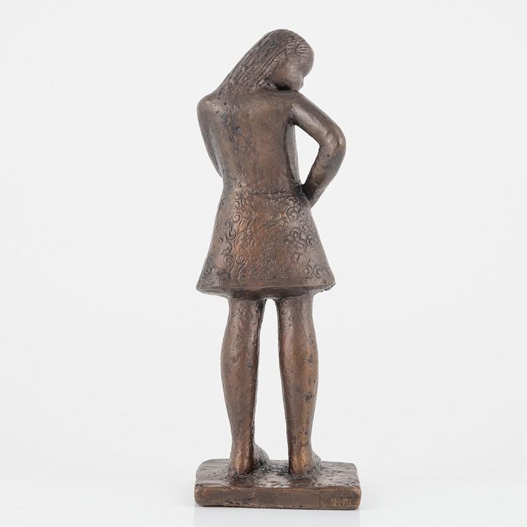Lisa Larson, skulptur "Tonårsflickan", brons, Scandia Present, ca 1978, No 187.
