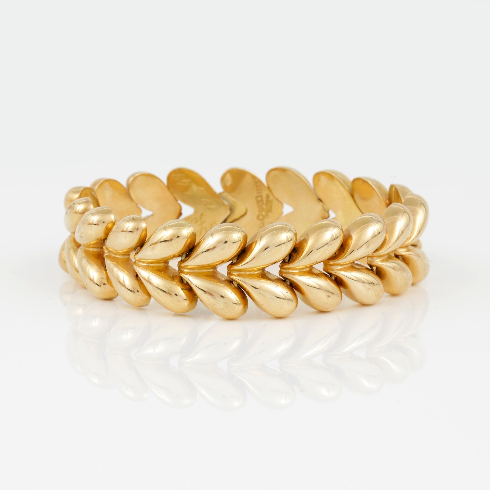 ARMBAND, 18K guld, Juvelfabriken, Stockholm, 1946. Vikt ca 49,36 g.