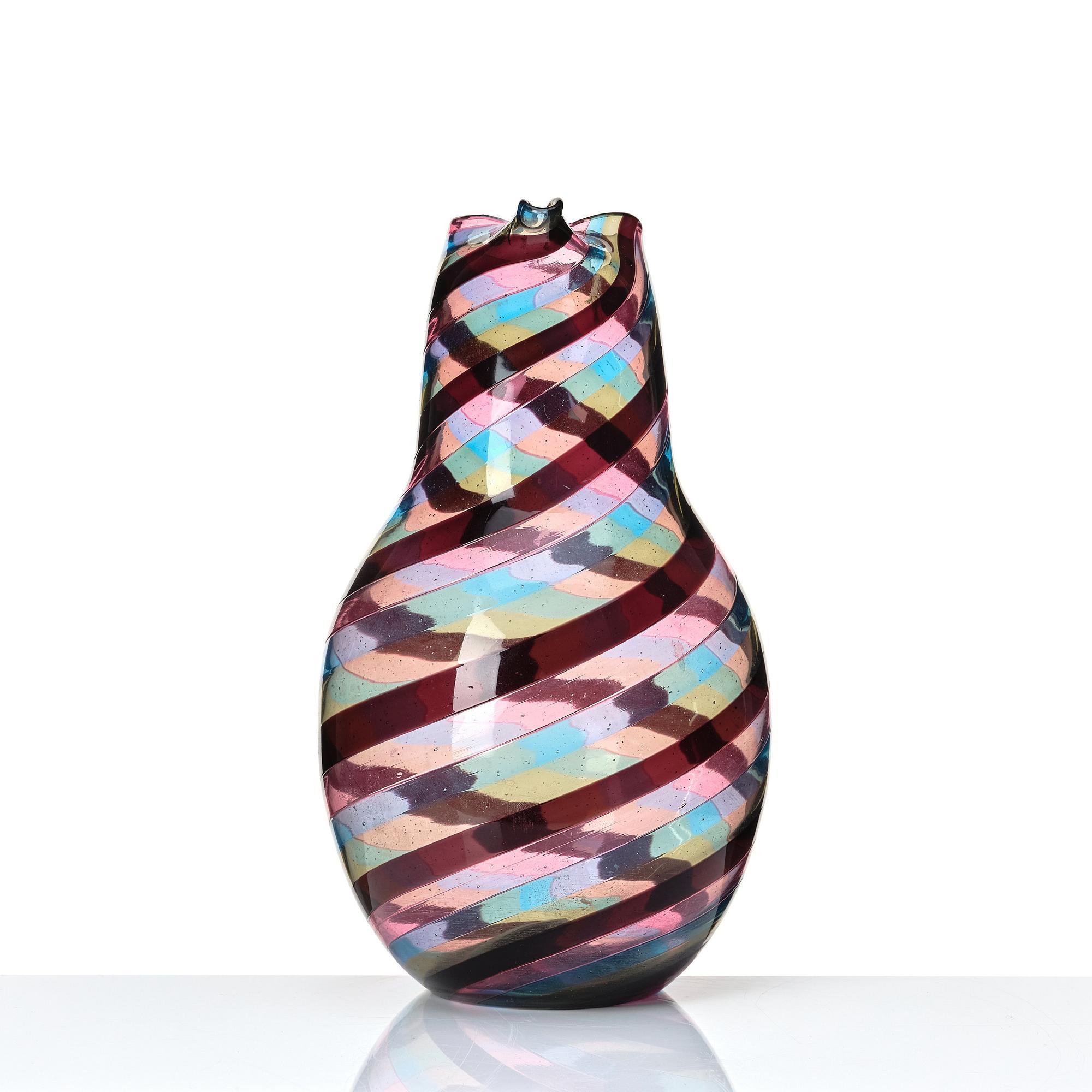 Gio Ponti, & Paolo Venini, a glass pitcher, Venini, Murano Italy 1950-60s.