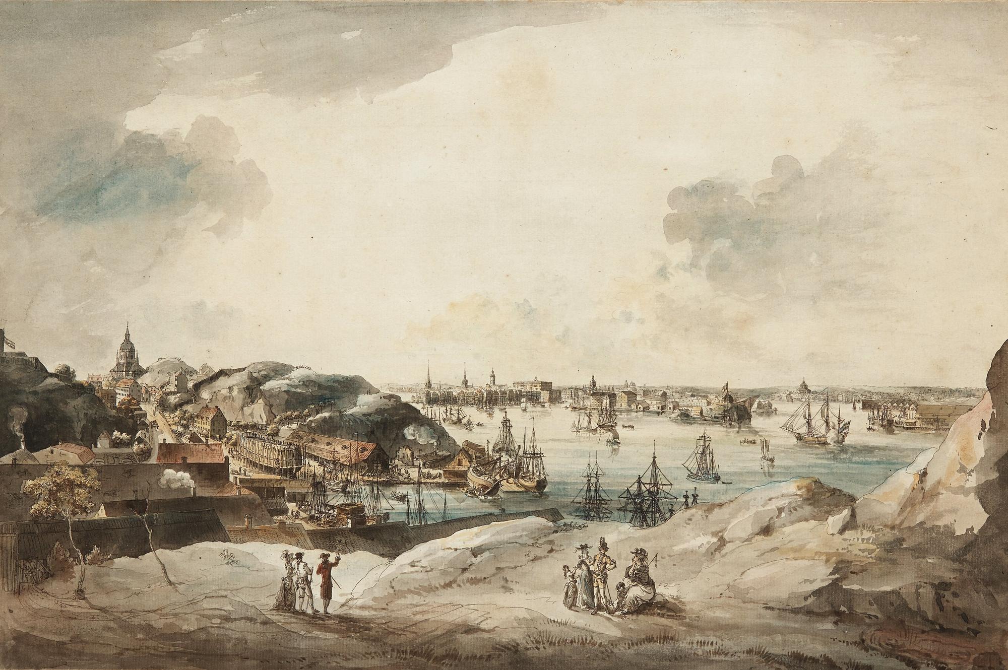 Johan Fredrik Martin, "Stockholm från Saltsjön" ("Stockholm från södra sidan"), ur: "Svenska Vuer".
