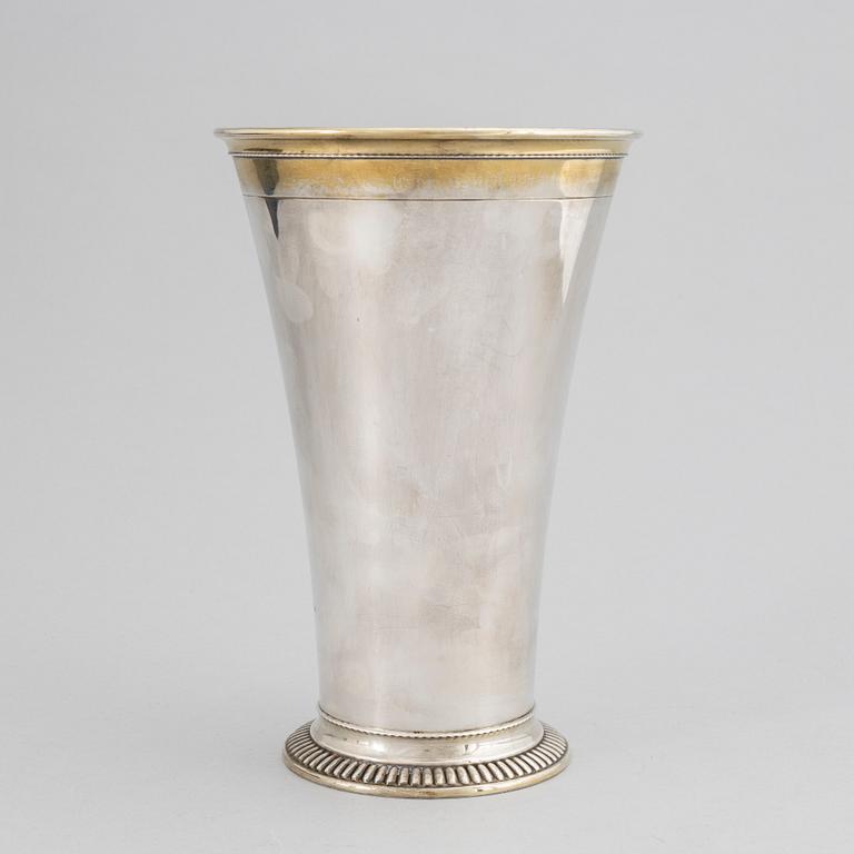 A Swedish Silver Beaker or Vase, mark of CG Hallberg, Stockholm 1953.