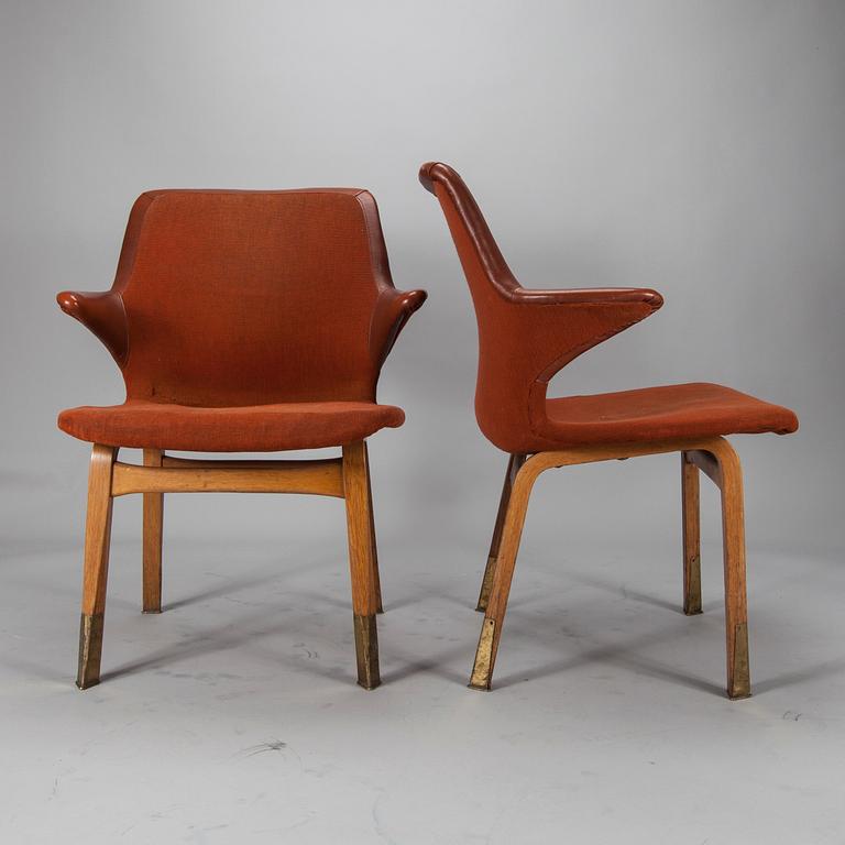 STOLAR, ett par, "Lulu" design Ilmari Tapiovaara, märkta Asko, 1960-tal.