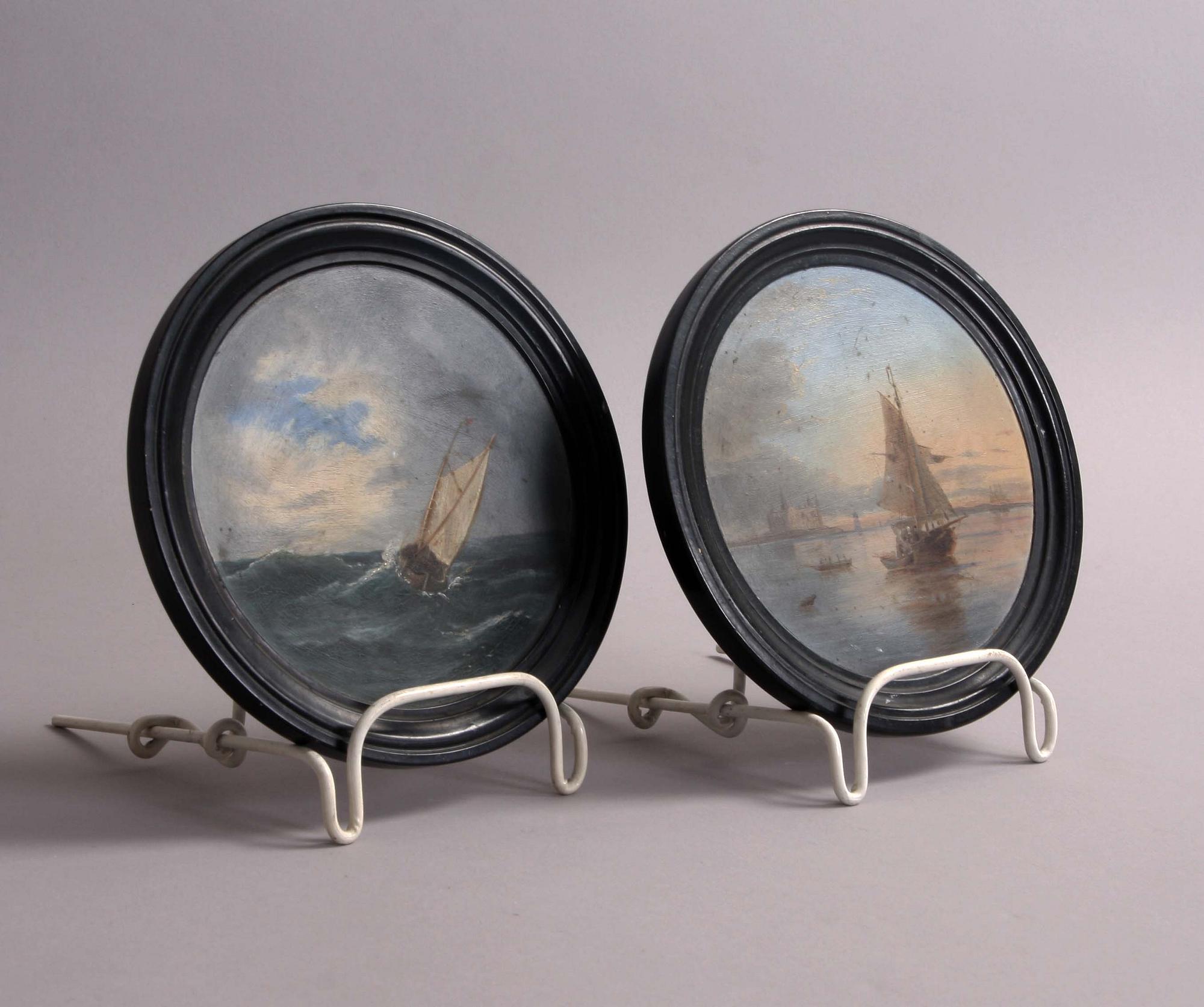 VÄGGPLATTOR, 2 st, C. Budde-Lund.