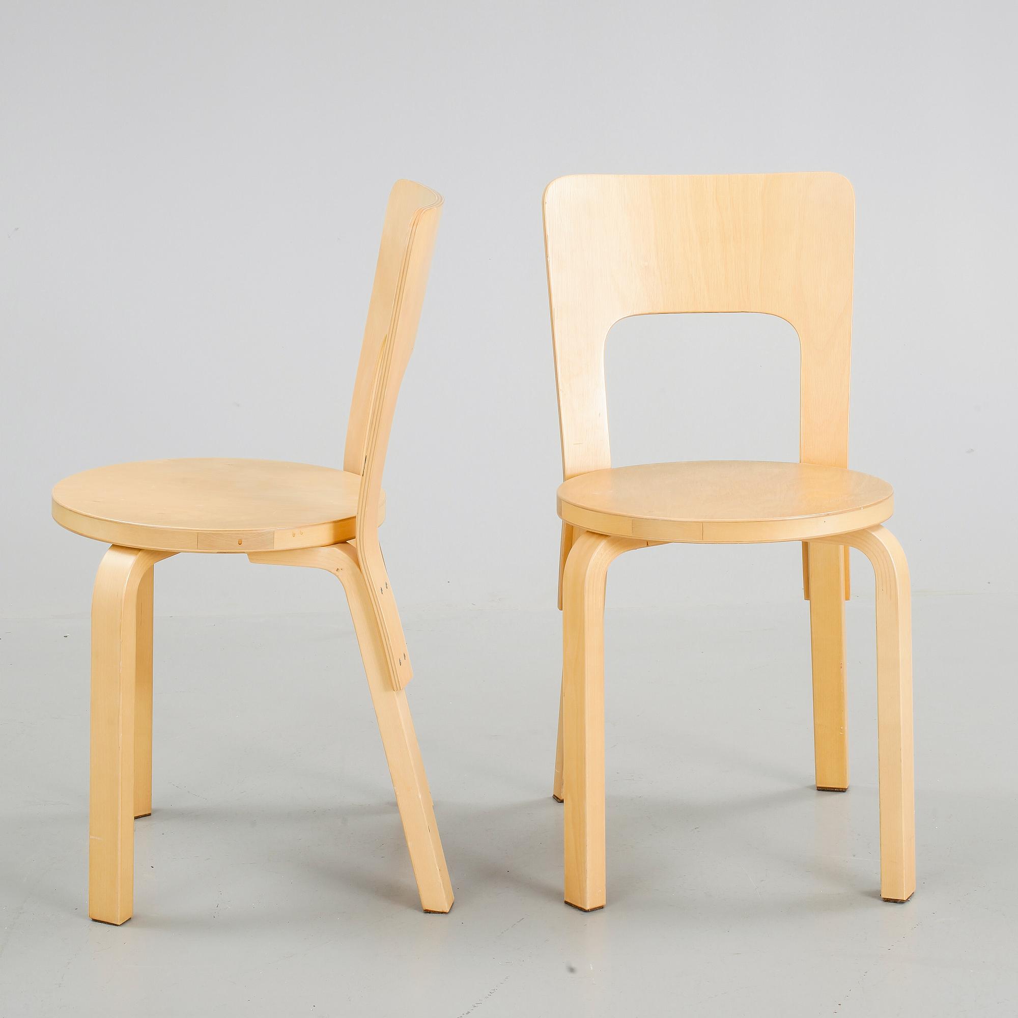 STOLAR, 4 st, modell 66, Alvar Aalto, Artek.