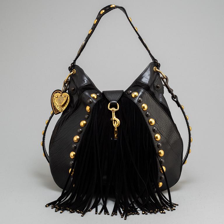 GUCCI, 'Babouska' Black Leather Fringe Bag.