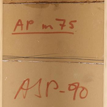 Arvid Pettersen, signed AJP and dated -90 on verso. Mixed media on panel.