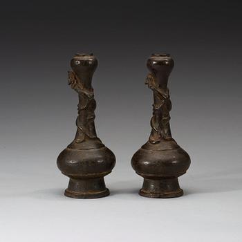 Two bronze vases, Ming Dynasty (1368-1644).