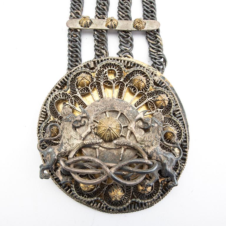 Decoration, Russia, silver/brass.