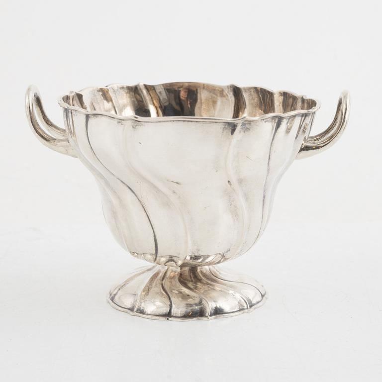 A silver bowl and a box with cover, including Denmark, mid 19th Century.