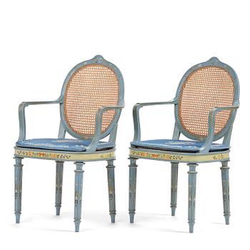 337. Carl Malmsten, a pair of Swedish Grace chairs, cabinetmaker Albin Johansson, Stockholm, for Villa Kvikkjokk, 1927.