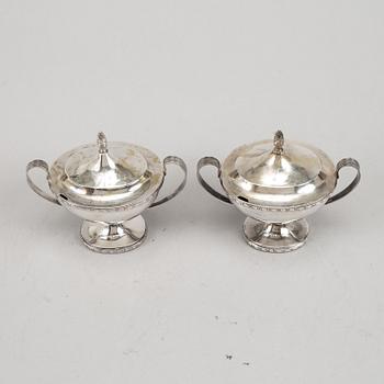 A pair of swedish empire style silver sugar bowls, mark of Bengt Ericsson, Stockholm 1934-35.
