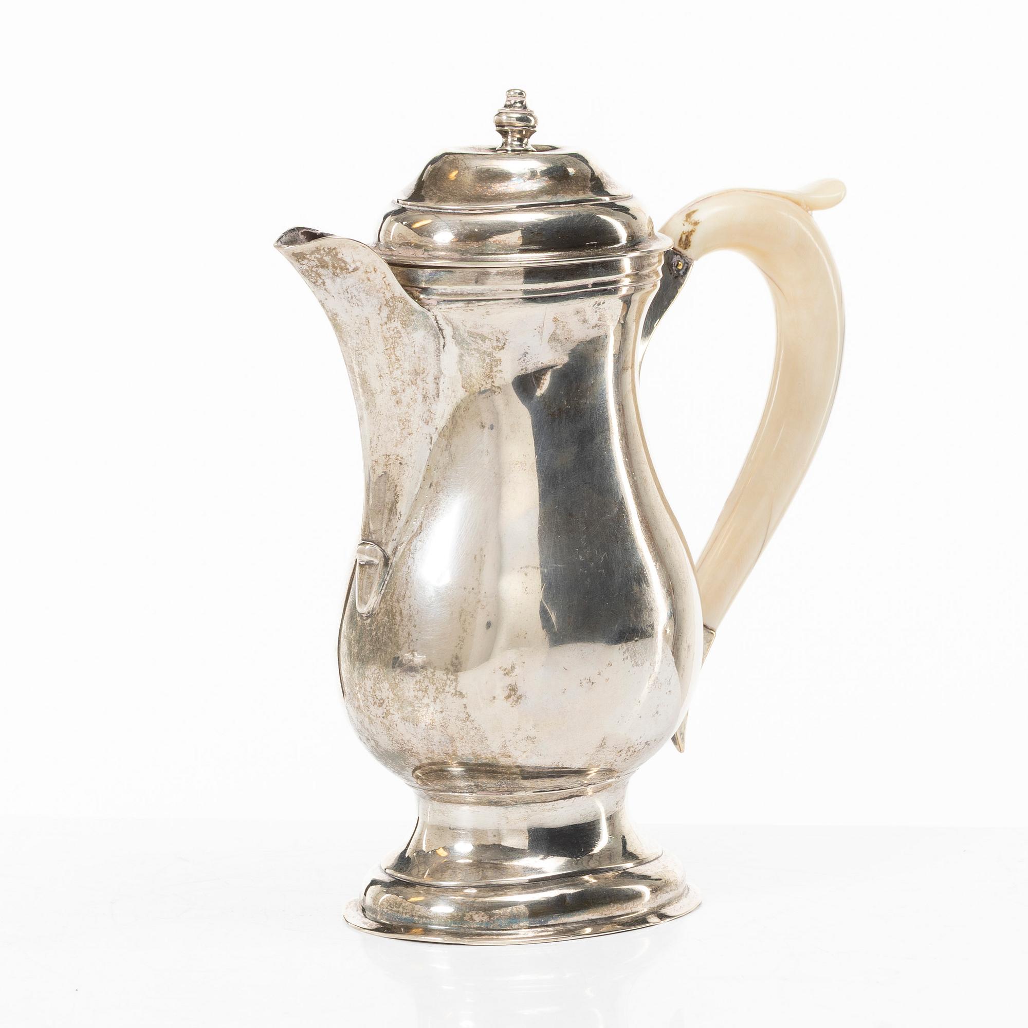 An Austrian silver coffee pot, Rabb, 1797.