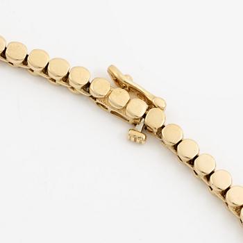 A necklace 14K gold with round brilliant-cut diamonds, second half of the 20th century.