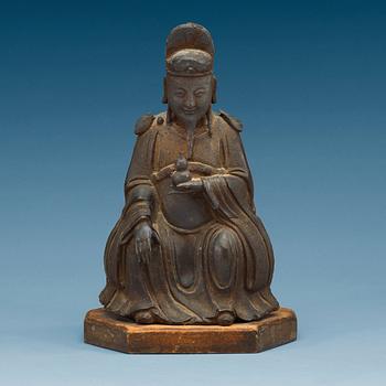 1472. A bronze sculpture of a sitting deity, Ming dynasty (1368-1644).