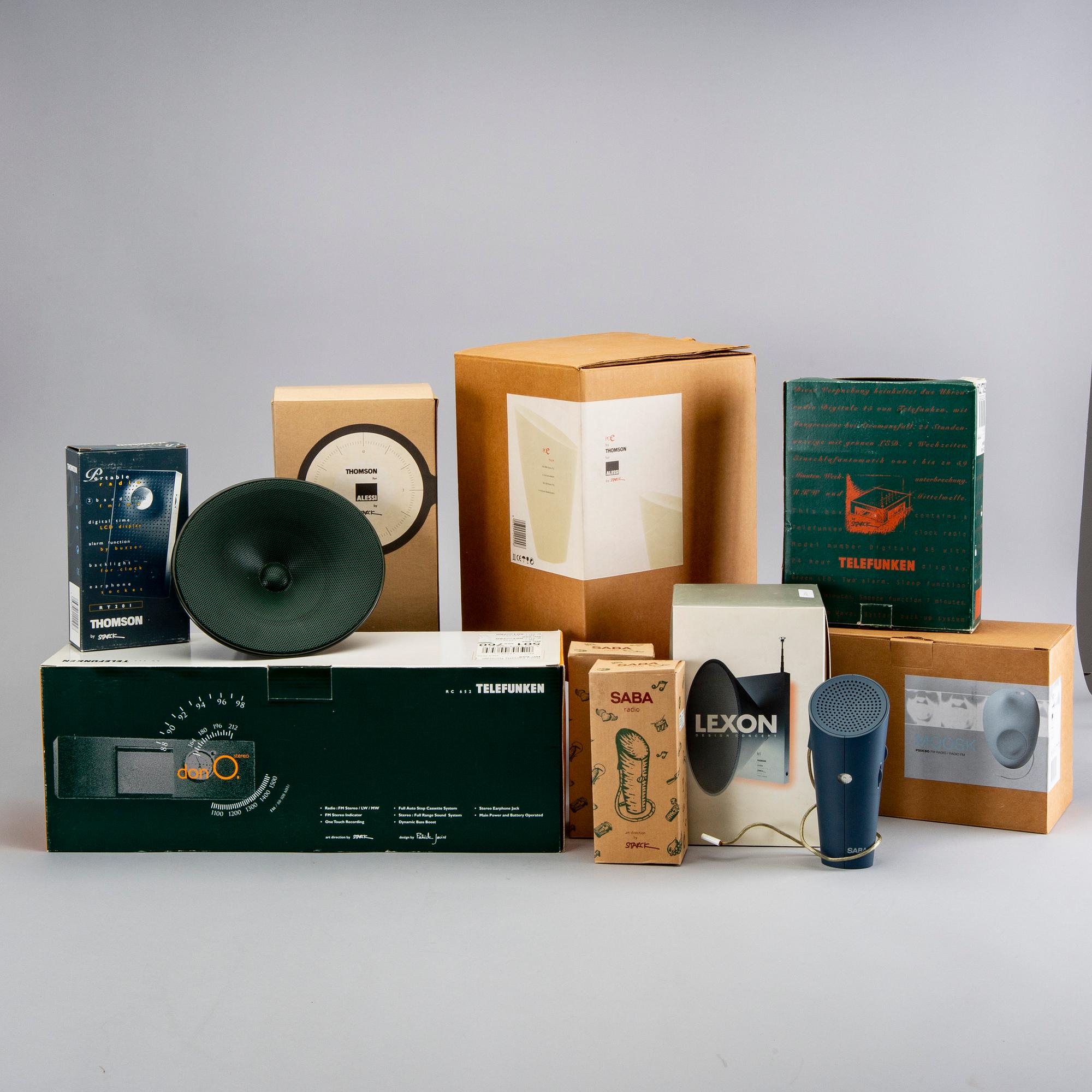 Philippe Starck, 11 pcs of clock and radios.