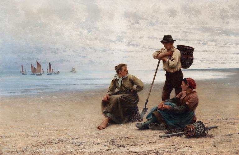 August Hagborg, Conversation by the sea.