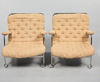 FÅTÖLJER, ett par, "Karin", Bruno Mathsson, Dux, 1900-talets andra hälft.