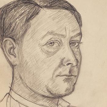 HILDING LINNQVIST, blyertsteckning, signerad HL.